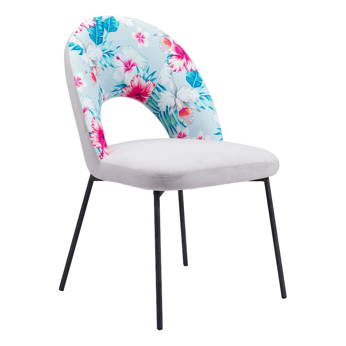 Zuo Modern Torrey Dining Chair Set of 2, Multicolor Print/Gray