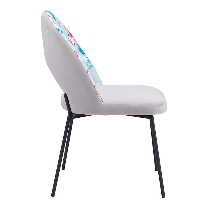 Zuo Modern Torrey Dining Chair Set of 2, Multicolor Print/Gray
