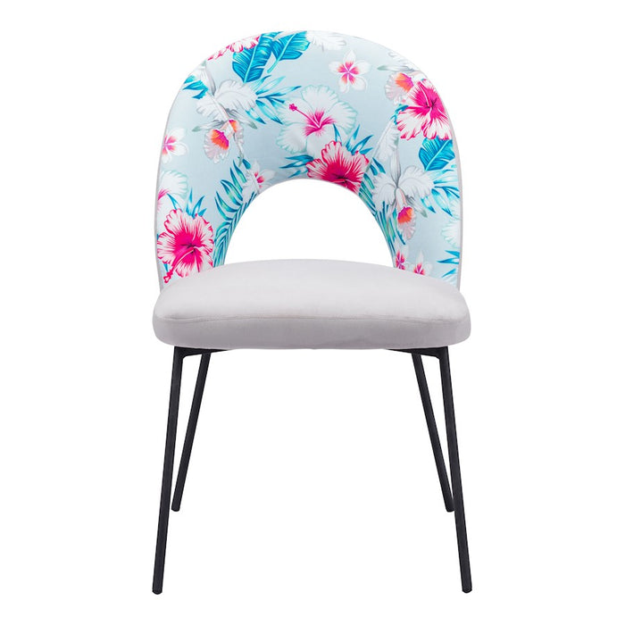 Zuo Modern Torrey Dining Chair Set of 2, Multicolor Print/Gray