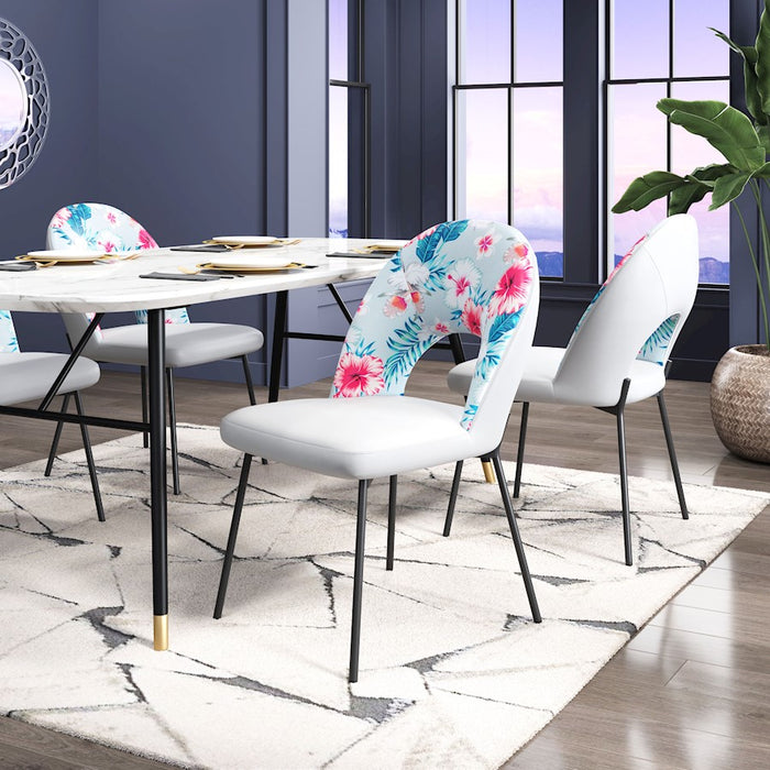 Zuo Modern Torrey Dining Chair Set of 2, Multicolor Print/Gray