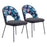 Zuo Modern Merion Dining Chair Set of 2, Multicolor Print/Black - 109366