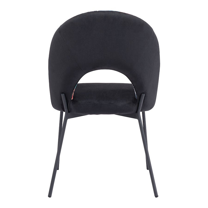 Zuo Modern Merion Dining Chair Set of 2, Multicolor Print/Black