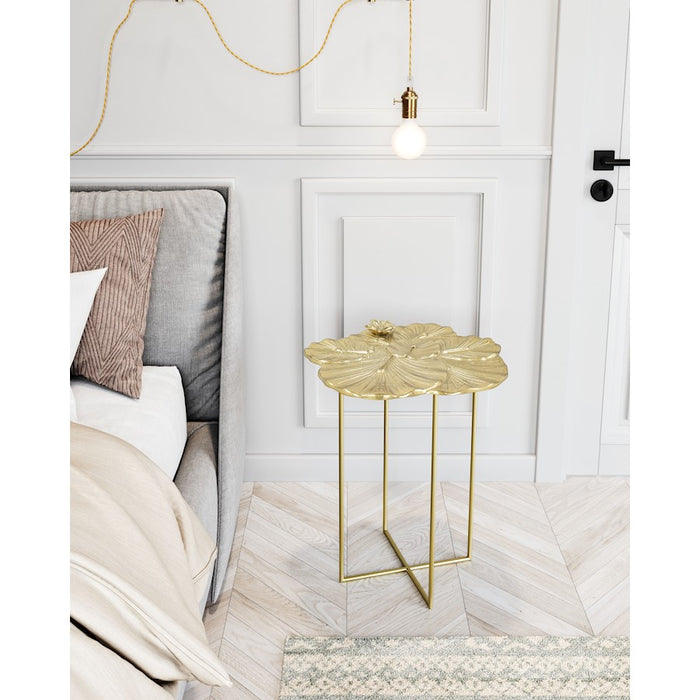 Zuo Modern Lotus Side Table, Gold