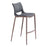 Zuo Modern Ace BarStool Set of 2, Dark Gray/Walnut