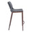 Zuo Modern Ace Counter Stool Set of 2, Dark Gray/Walnut