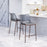 Zuo Modern Ace Counter Stool Set of 2, Dark Gray/Walnut