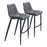 Zuo Modern Magnus BarStool Set of 2, Dark Gray/Black - 109391