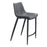 Zuo Modern Magnus Counter Stool Set of 2, Dark Gray/Black