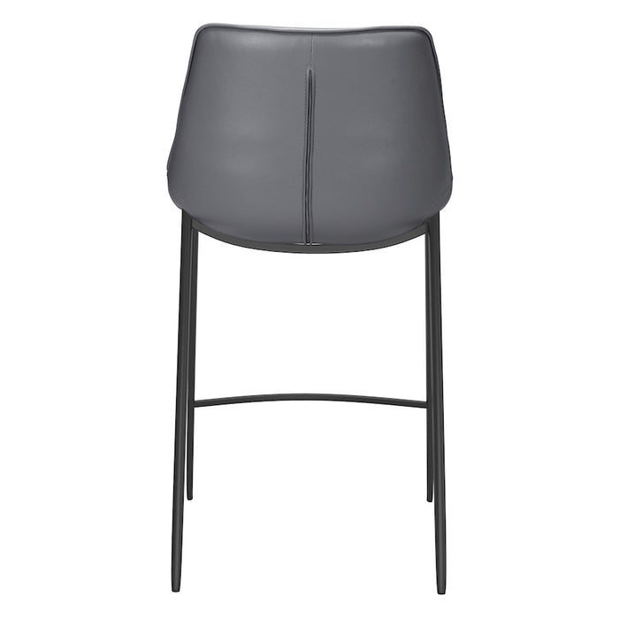 Zuo Modern Magnus Counter Stool Set of 2, Dark Gray/Black