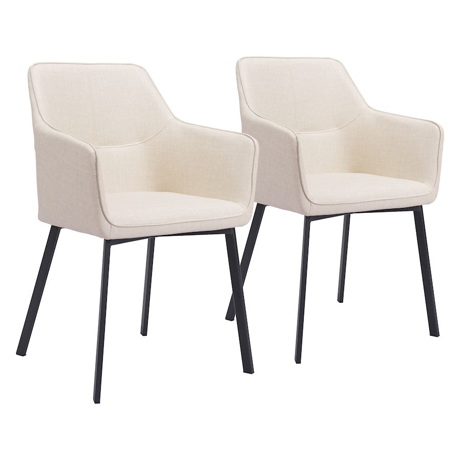 Zuo Modern Adage Dining Chair Set of 2, Beige - 109400