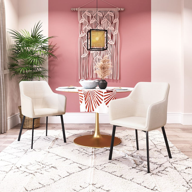 Zuo Modern Adage Dining Chair Set of 2, Beige