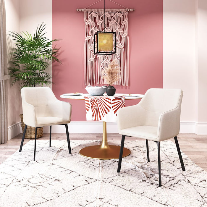 Zuo Modern Adage Dining Chair Set of 2, Beige