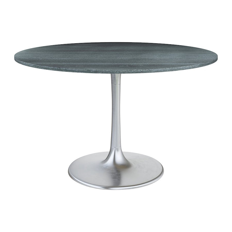 Zuo Modern Metropolis Dining Table, Gray/Silver