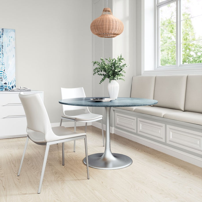 Zuo Modern Metropolis Dining Table, Gray/Silver