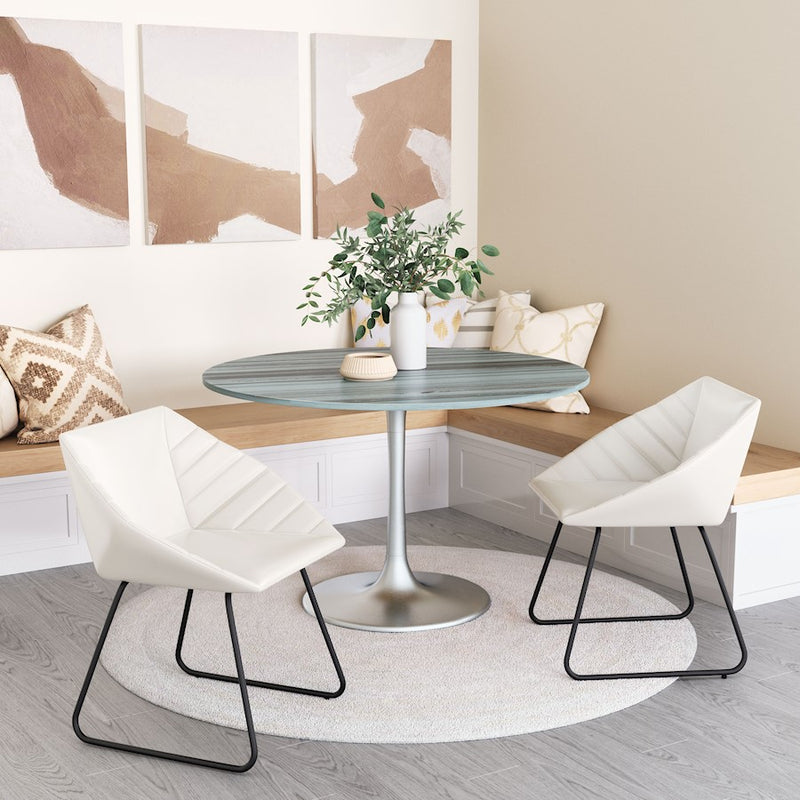 Zuo Modern Star City Dining Table, Gray/Silver