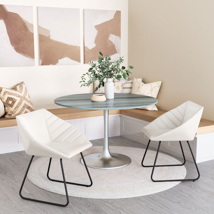 Zuo Modern Star City Dining Table, Gray/Silver