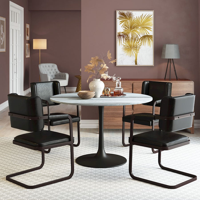 Zuo Modern Central City Dining Table, Gray/Black