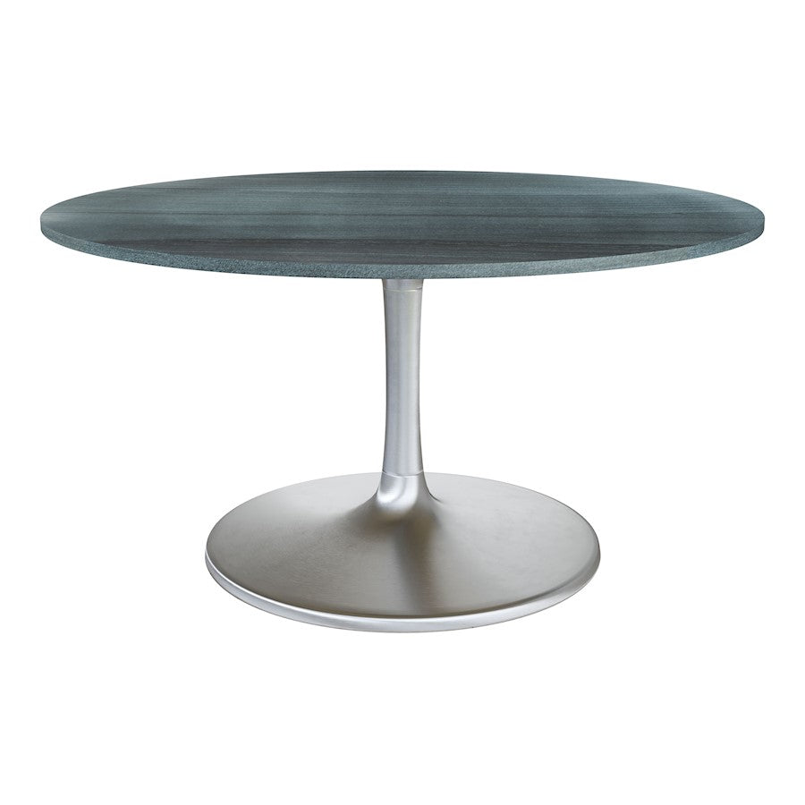 Zuo Modern Metropolis Dining Table/60", Gray/Silver - 109451