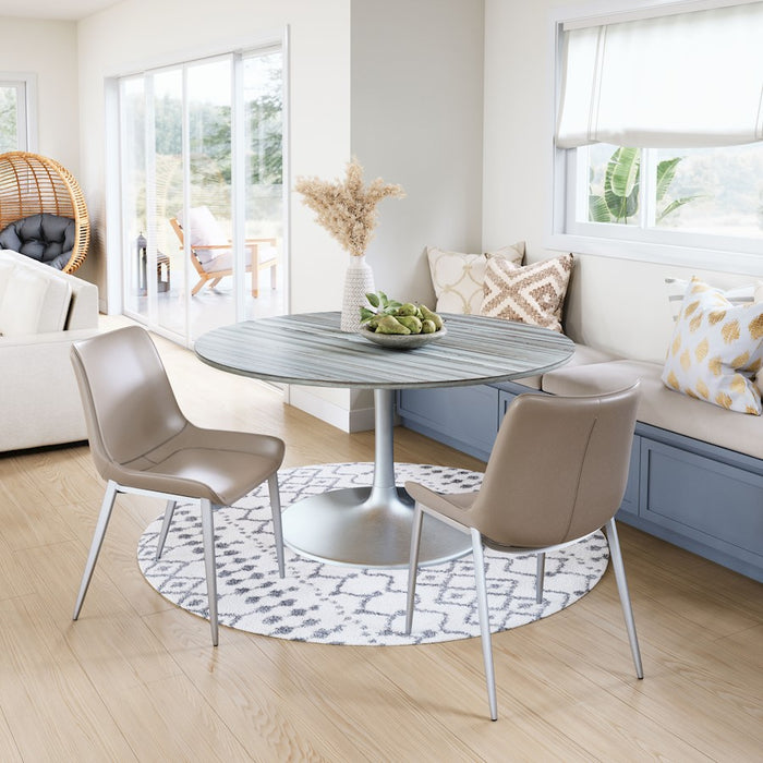 Zuo Modern Star City Dining Table/60", Gray/Silver