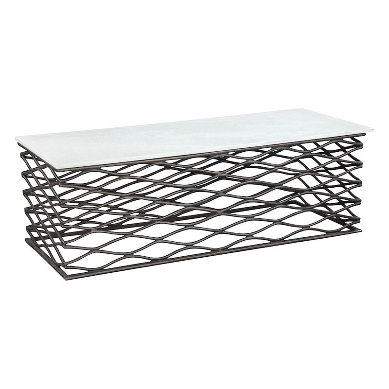 Zuo Modern Duchess Coffee Table, White/Antique Bronze - 109457