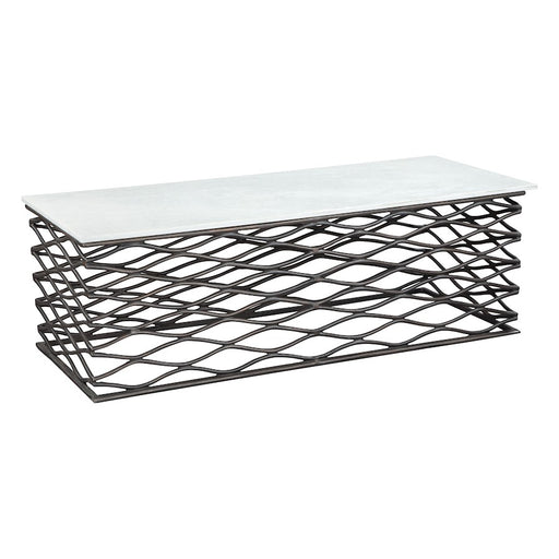 Zuo Modern Duchess Coffee Table, White/Antique Bronze