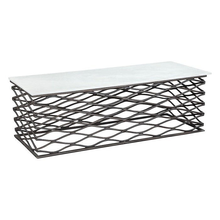 Zuo Modern Duchess Coffee Table, White/Antique Bronze