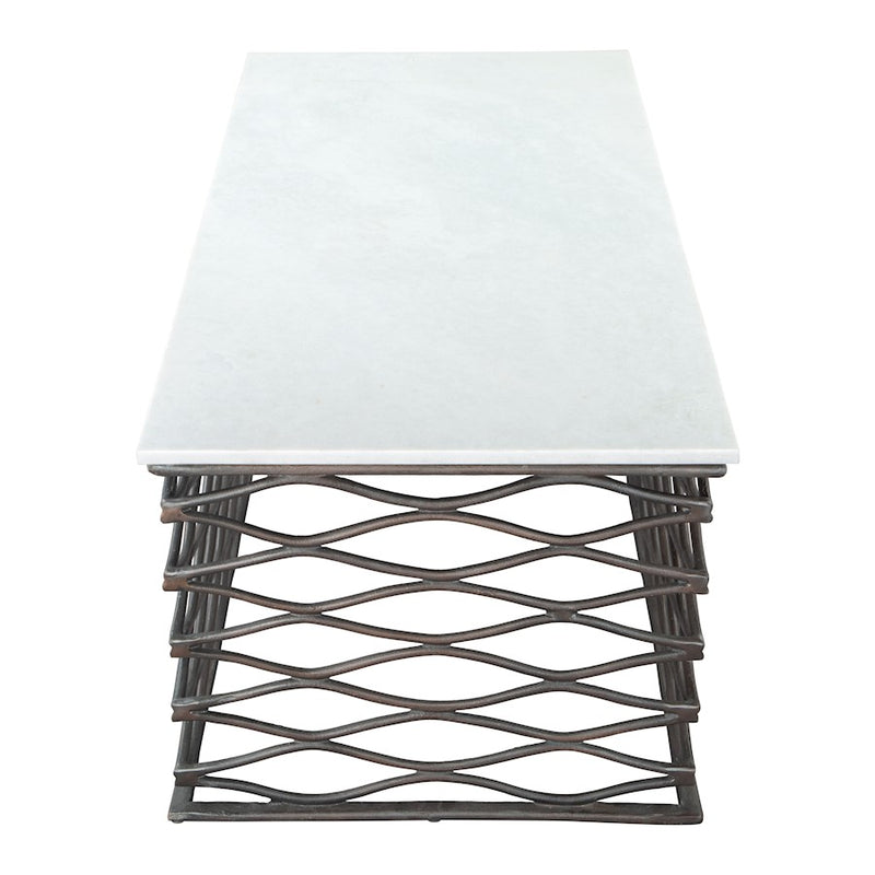 Zuo Modern Duchess Coffee Table, White/Antique Bronze
