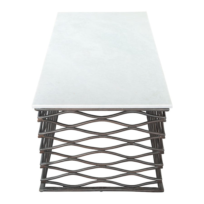 Zuo Modern Duchess Coffee Table, White/Antique Bronze