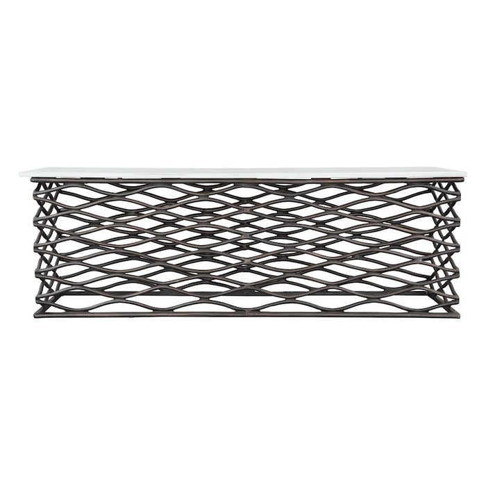 Zuo Modern Duchess Coffee Table, White/Antique Bronze
