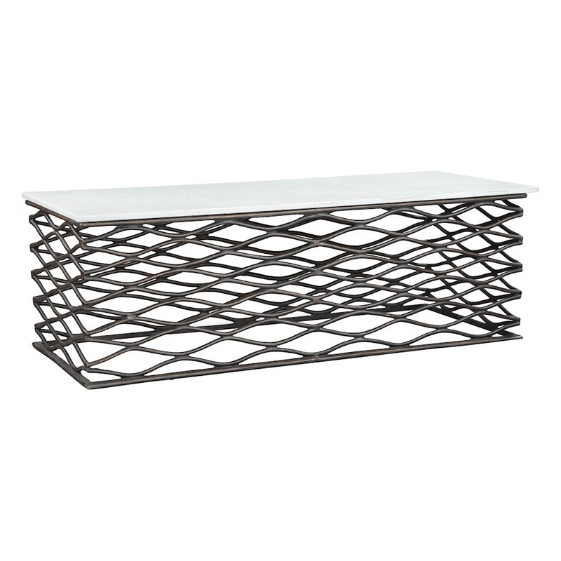 Zuo Modern Duchess Coffee Table, White/Antique Bronze