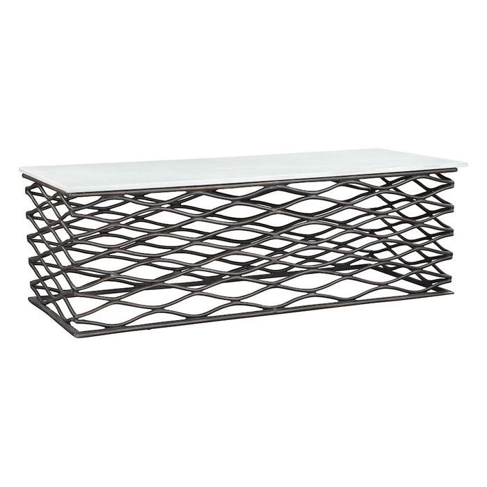Zuo Modern Duchess Coffee Table, White/Antique Bronze