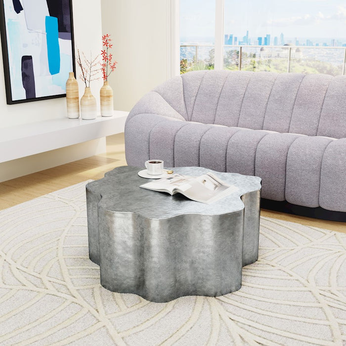 Zuo Modern Kortha Coffee Table, Antique Silver