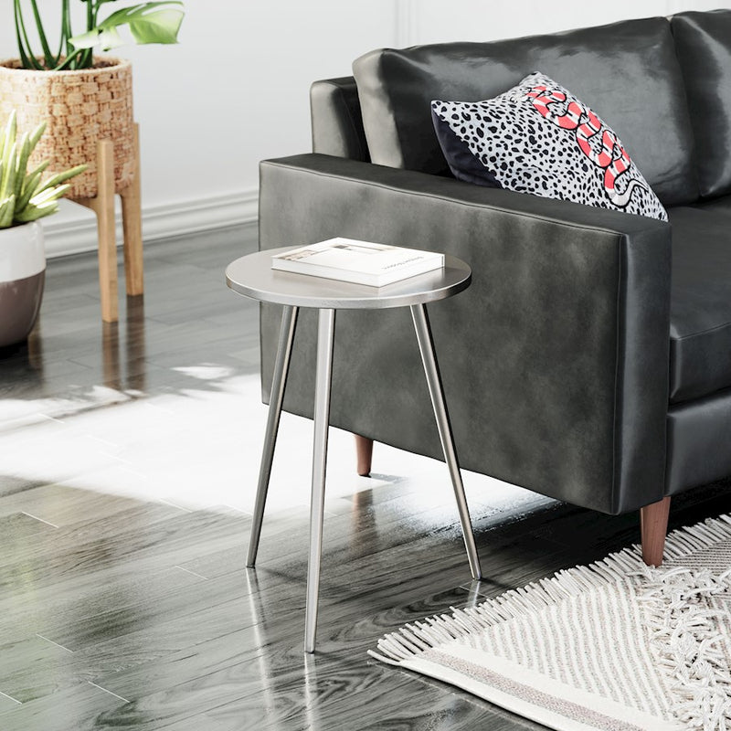 Zuo Modern Politik Side Table, Silver