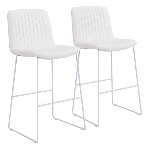Zuo Modern Mode BarStool Set of 2, White - 109483