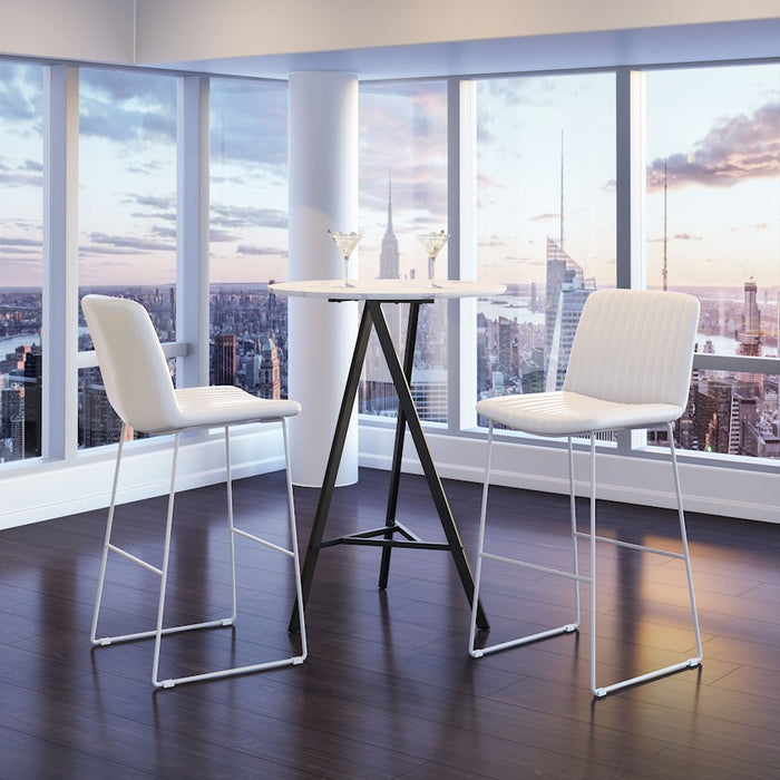 Zuo Modern Mode BarStool Set of 2, White