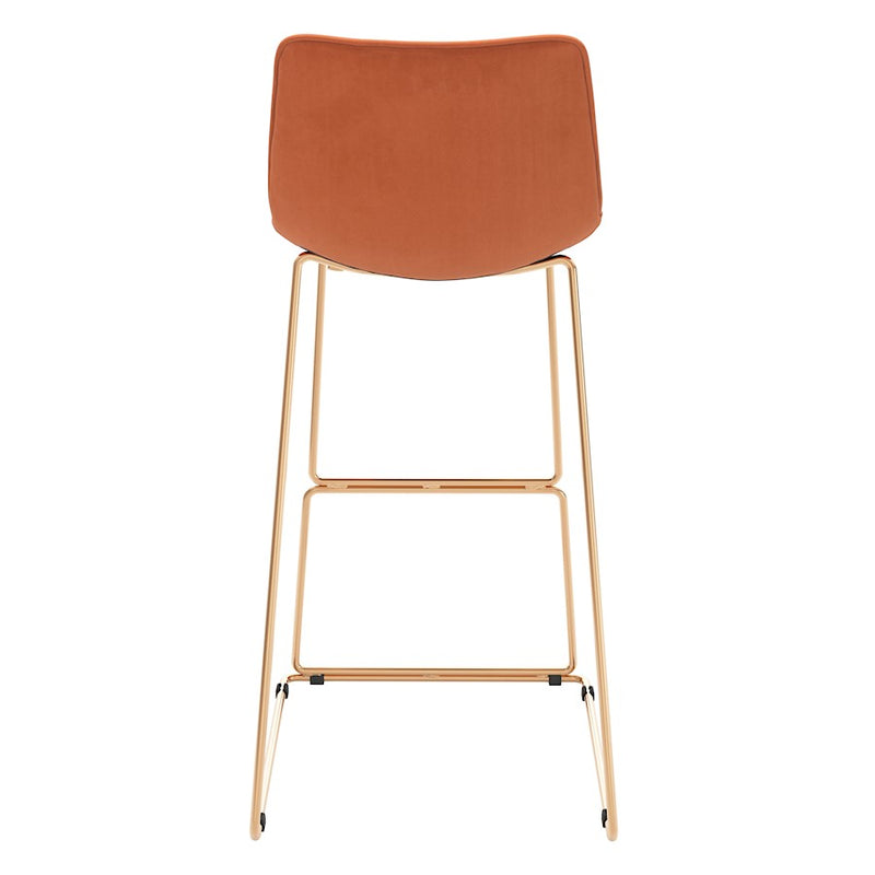 Zuo Modern Adele BarStool Set of 2, Orange/Gold