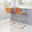 Zuo Modern Adele BarStool Set of 2, Orange/Gold