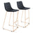 Zuo Modern Adele BarStool Set of 2, Black/Gold - 109503
