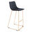 Zuo Modern Adele BarStool Set of 2, Black/Gold