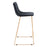 Zuo Modern Adele BarStool Set of 2, Black/Gold