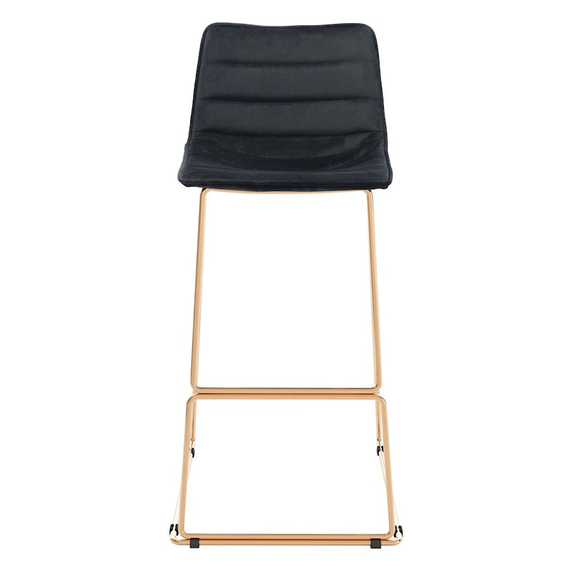 Zuo Modern Adele BarStool Set of 2, Black/Gold