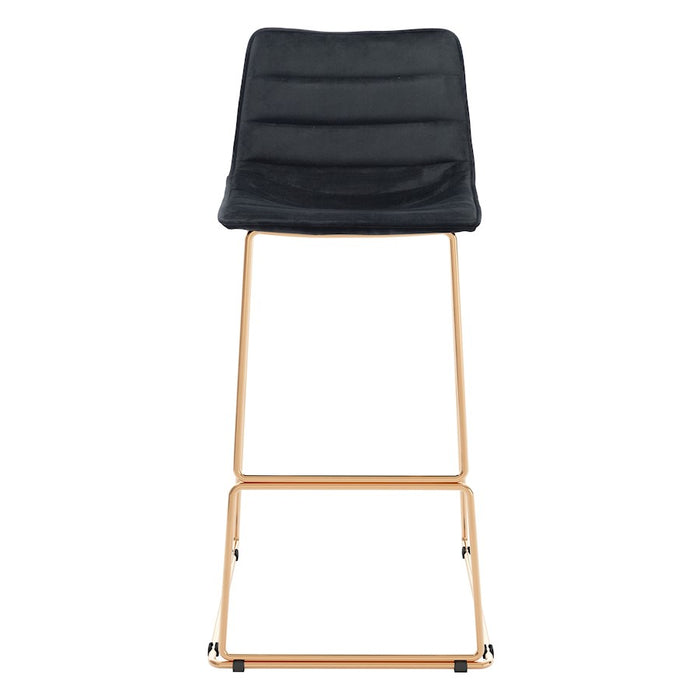 Zuo Modern Adele BarStool Set of 2, Black/Gold