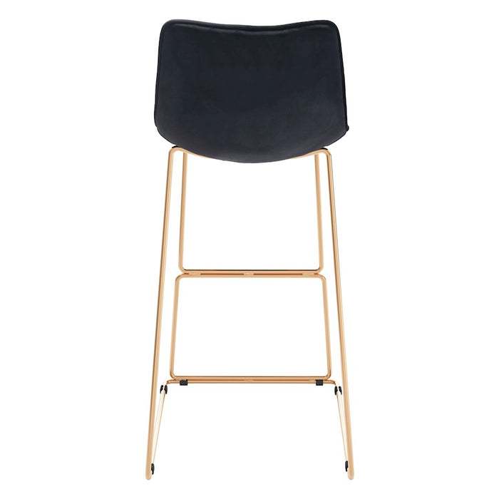 Zuo Modern Adele BarStool Set of 2, Black/Gold