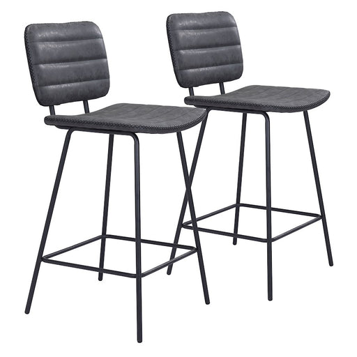 Zuo Modern Boston Counter Stool Set of 2, Vintage Black - 109504