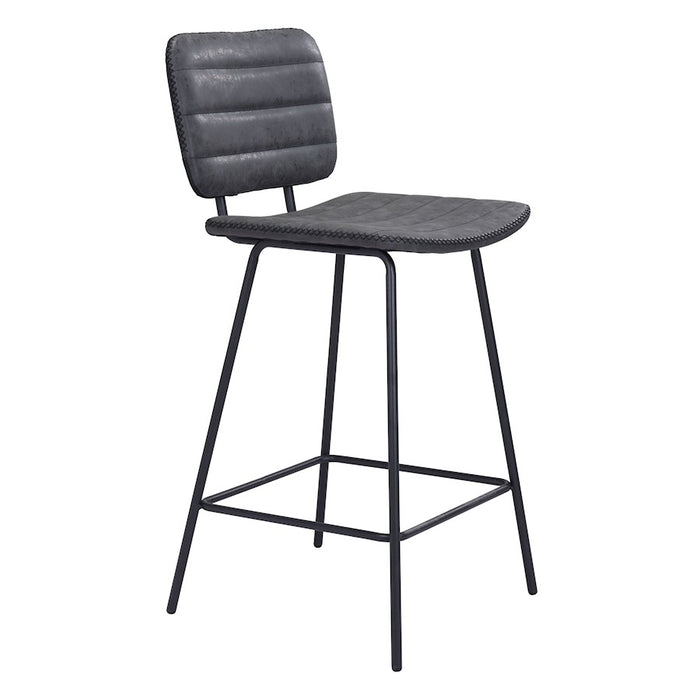 Zuo Modern Boston Counter Stool Set of 2, Vintage Black