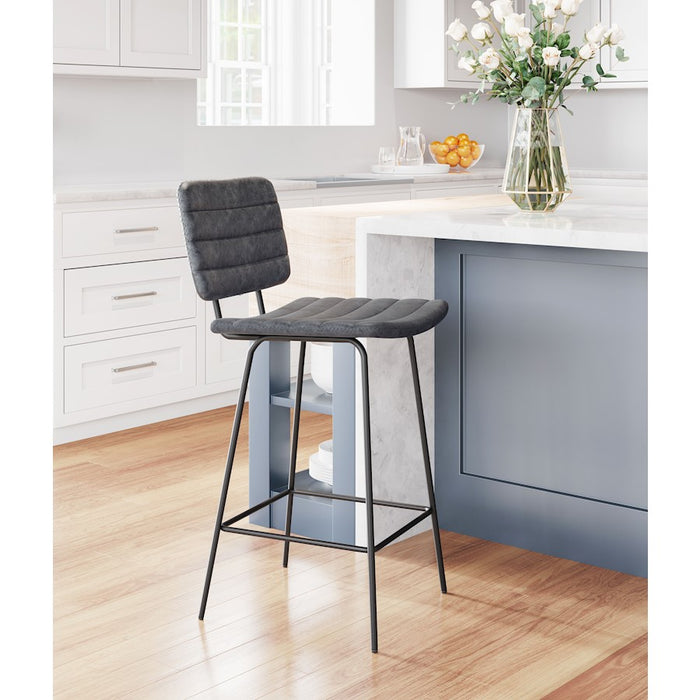 Zuo Modern Boston Counter Stool Set of 2, Vintage Black