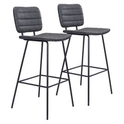 Zuo Modern Boston BarStool Set of 2, Vintage Black - 109505