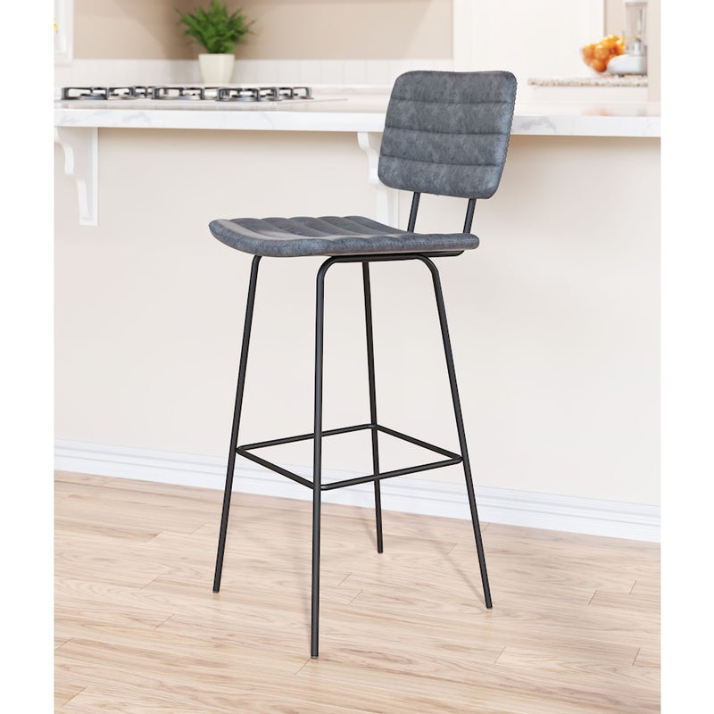 Zuo Modern Boston BarStool Set of 2, Vintage Black
