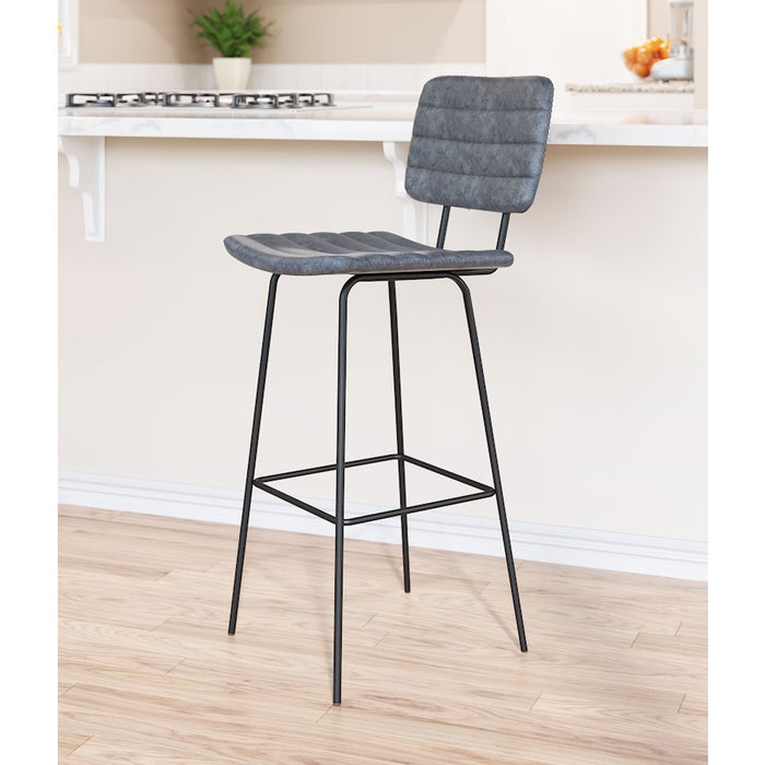 Zuo Modern Boston BarStool Set of 2, Vintage Black