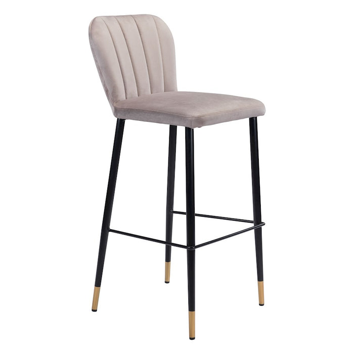 Zuo Modern Manchester BarStool Set of 2, Gray